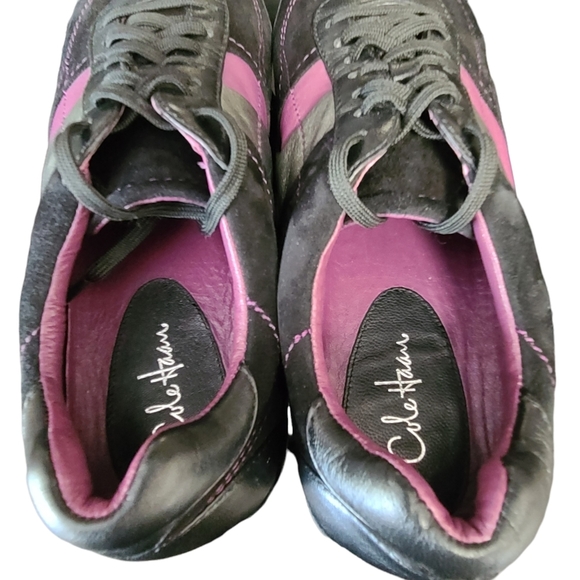 Cole Haan Size 7B Women's Air Astra Lace-Up Purple Black Suede Fashion Sneakers - Picture 7 of 9